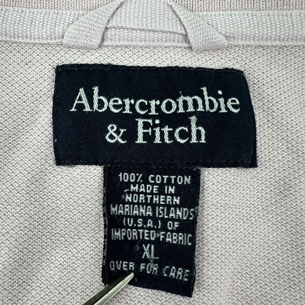 VTG abercrombie & fitch muscle Fit mens polo shirt XL Pink cotton Distressed - Picture 5 of 9